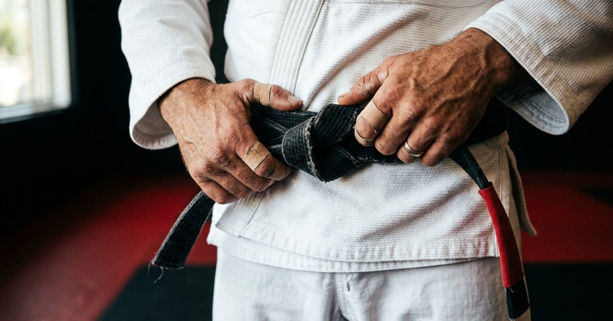An instructor supervising Karate. Jiu-Jitsu. students closely during class at Samurai Karate Dojo in Houston
